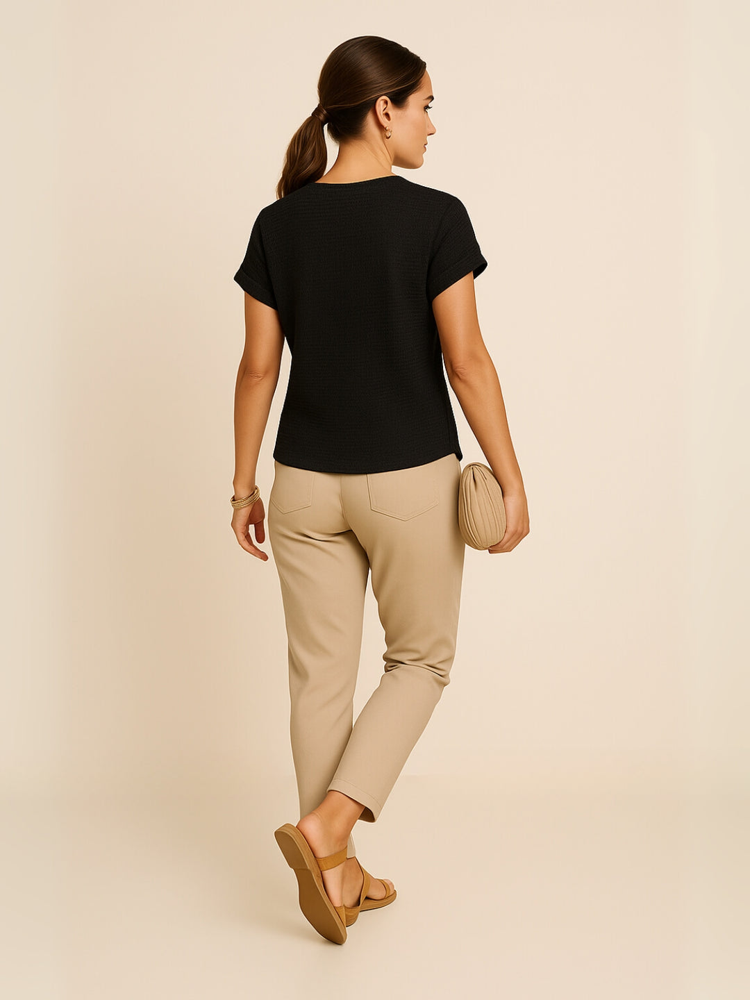 Odéna | T-shirt dentelle col ras du cou