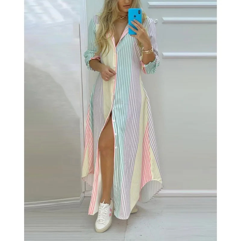 Femme portant Robes Aeloria | Robe longue élégante et fluide pour femme
