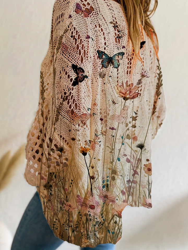 Femme portant Blouse Alyssara | Haut papillon épaules ajourées