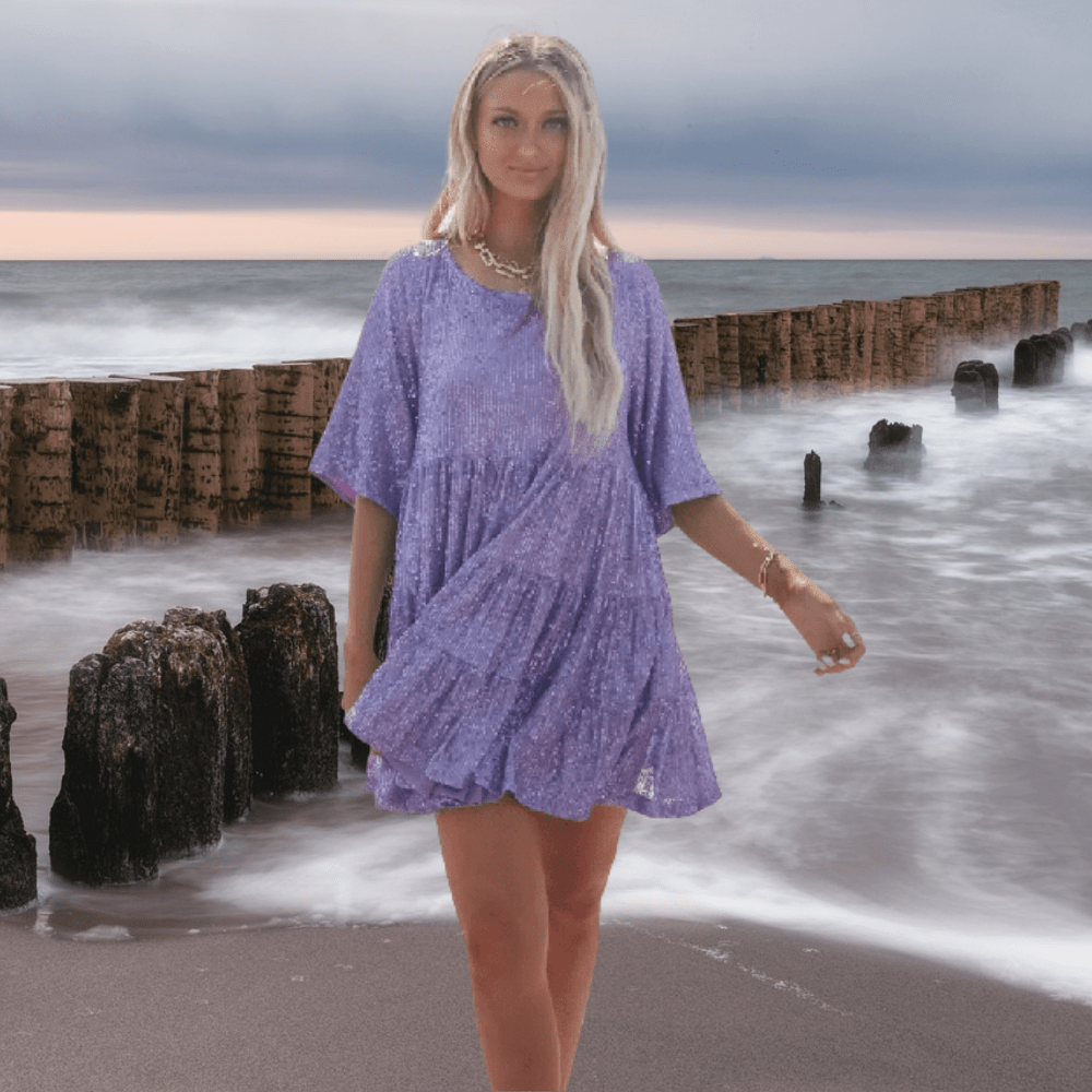 Femme portant Robes Arlethia | Robe de soirée élégante à paillettes pour femme