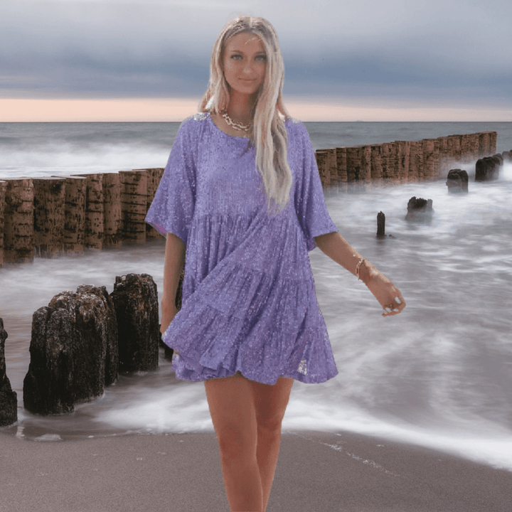 Femme portant Robes Arlethia | Robe de soirée élégante à paillettes pour femme
