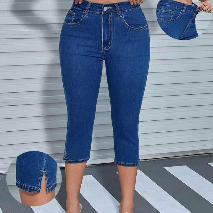 Femme portant Bermuda Arveina | Pantalon Capri stretch taille sculptante