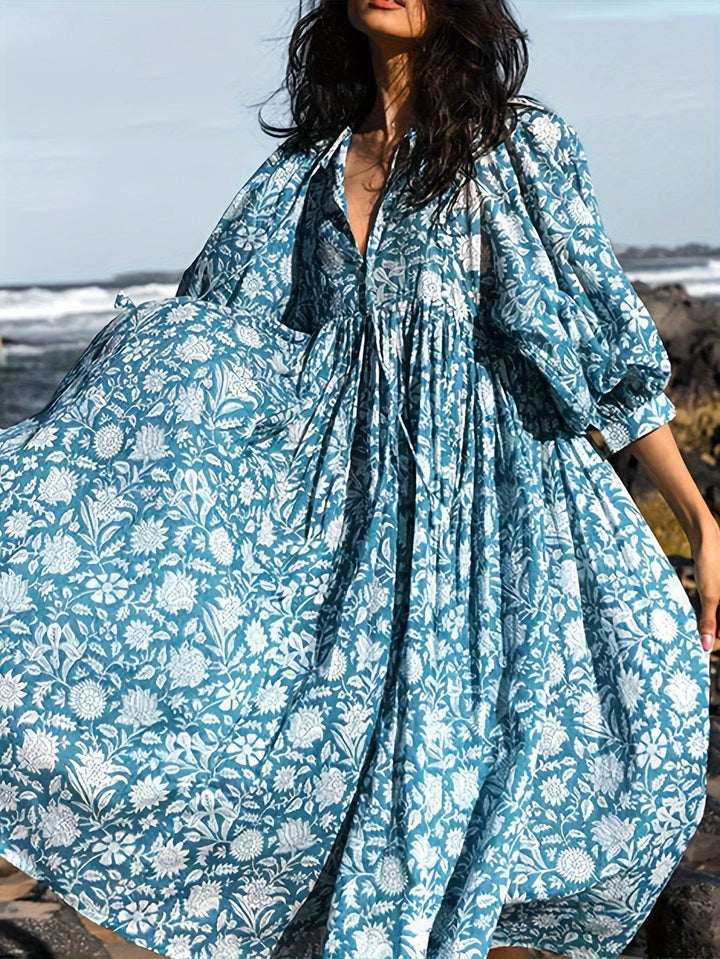 Femme portant Robes Aurelina | Maxi - robe fluide et élégante pour femme