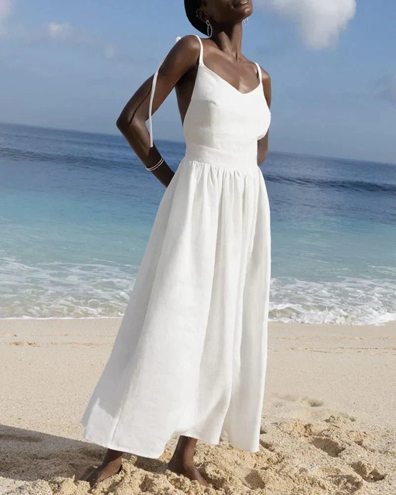 Femme portant Robes Aveline | Robe bustier dos nu confortable pour femmes