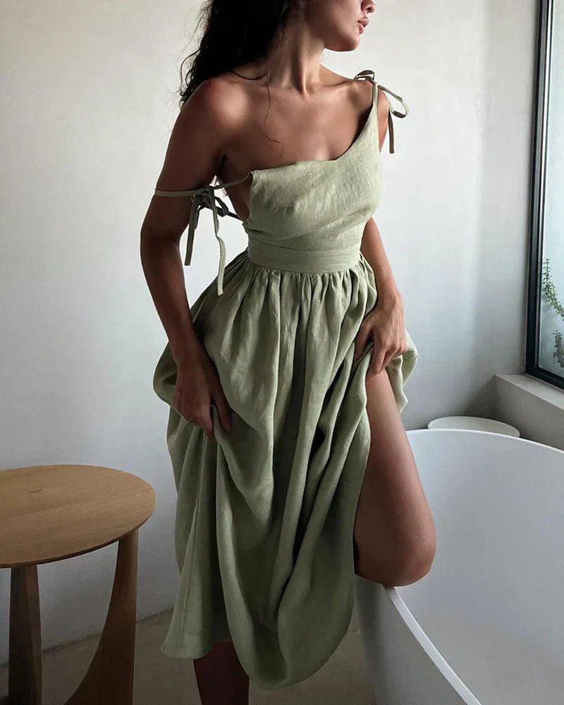Femme portant Robes Aveline | Robe bustier dos nu confortable pour femmes