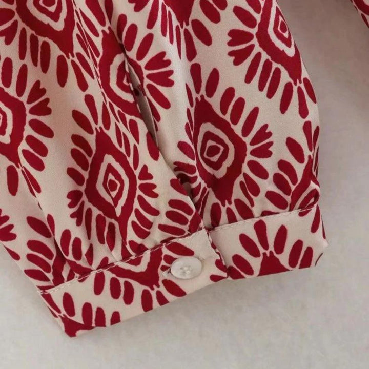Femme portant Robes Caralina | Robe à manches longues à motifs géométriques pour femme