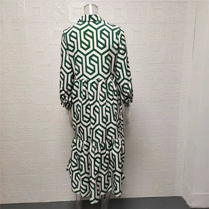 Femme portant Robes Caralina | Robe à manches longues à motifs géométriques pour femme