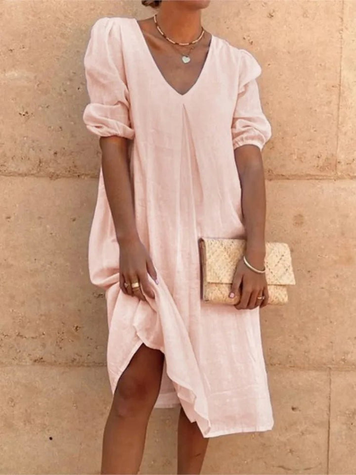 Femme portant Robes Celestina | Robe midi élégante et décontractée pour femme