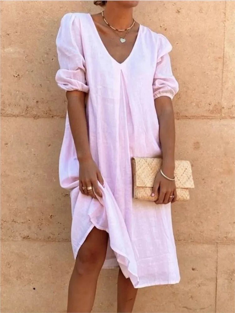 Femme portant Robes Celestina | Robe midi élégante et décontractée pour femme