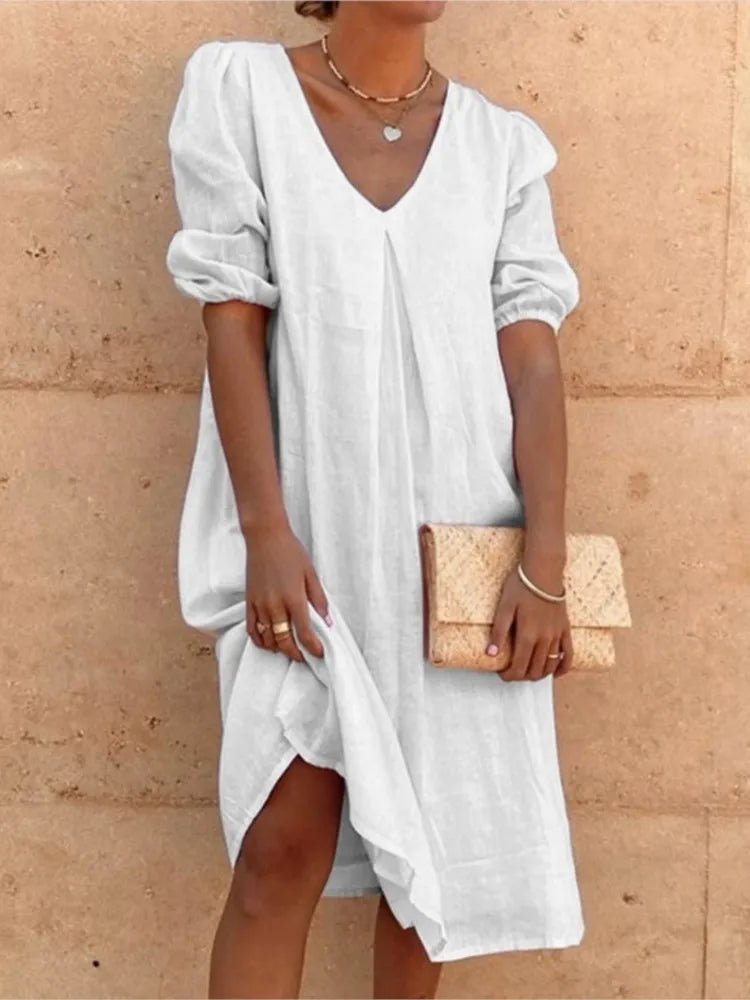 Femme portant Robes Celestina | Robe midi élégante et décontractée pour femme