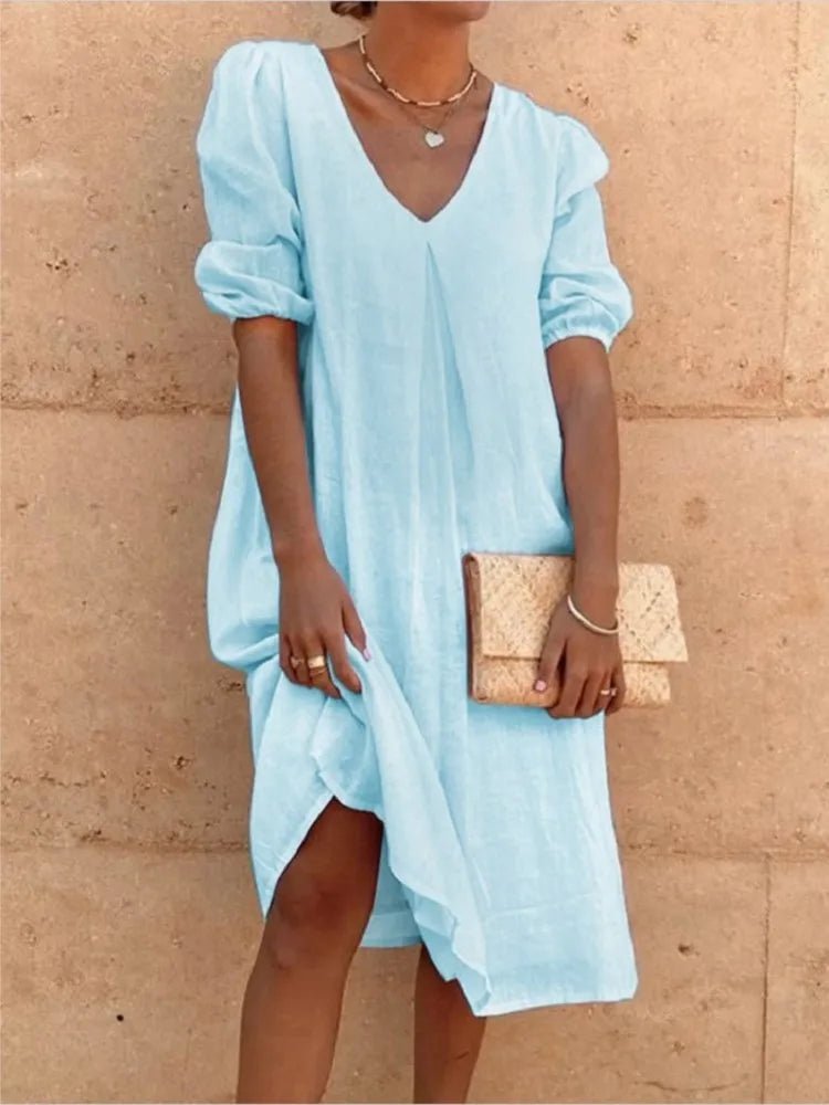 Femme portant Robes Celestina | Robe midi élégante et décontractée pour femme
