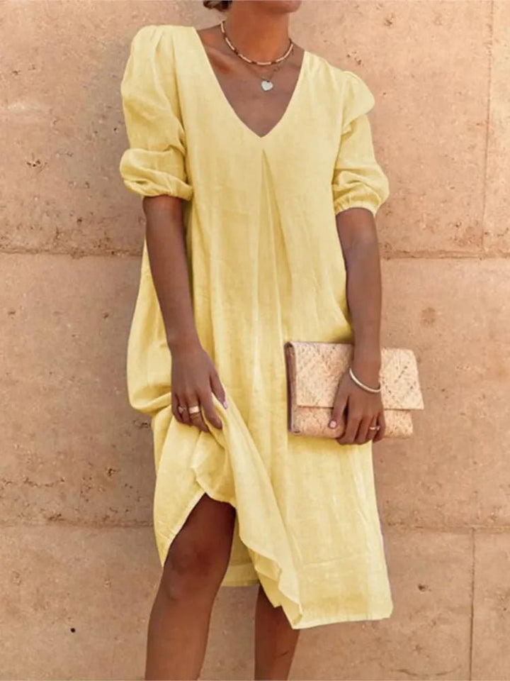 Femme portant Robes Celestina | Robe midi élégante et décontractée pour femme