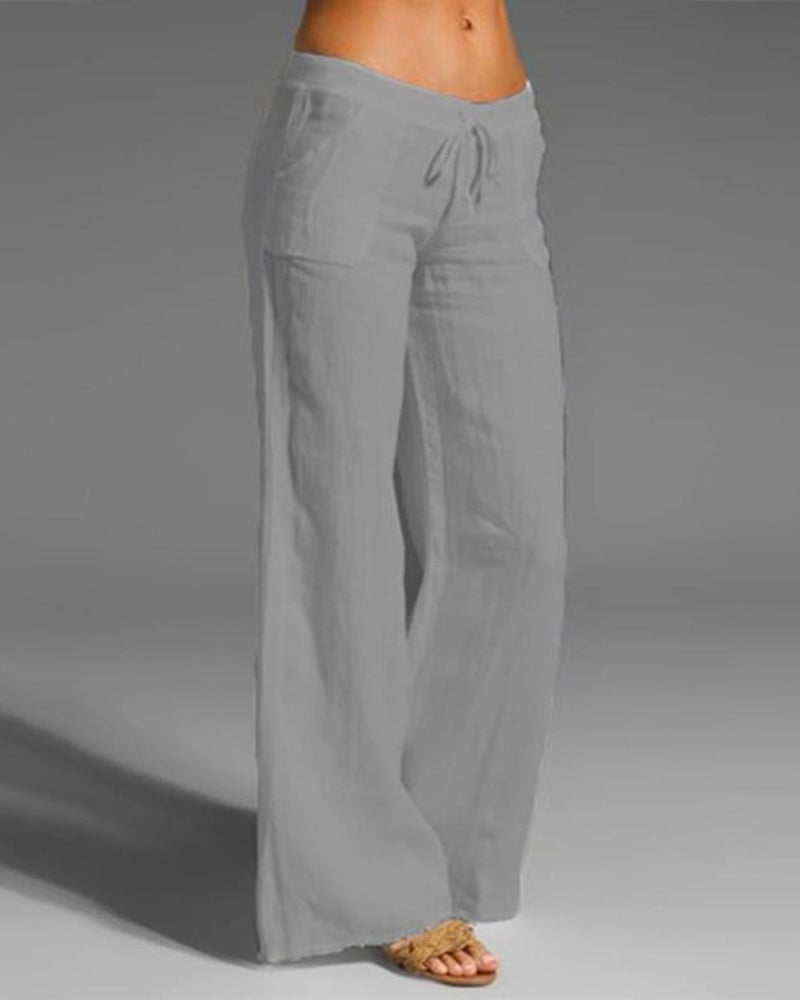 Femme portant Pantalons Clarisse | Pantalon Femme à Jambes Larges | Élégance et Confort