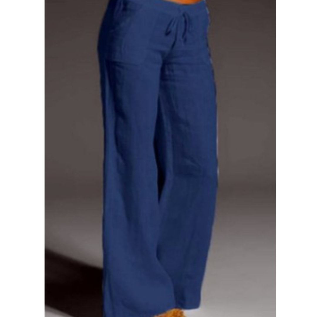 Femme portant Pantalons Clarisse | Pantalon Femme à Jambes Larges | Élégance et Confort