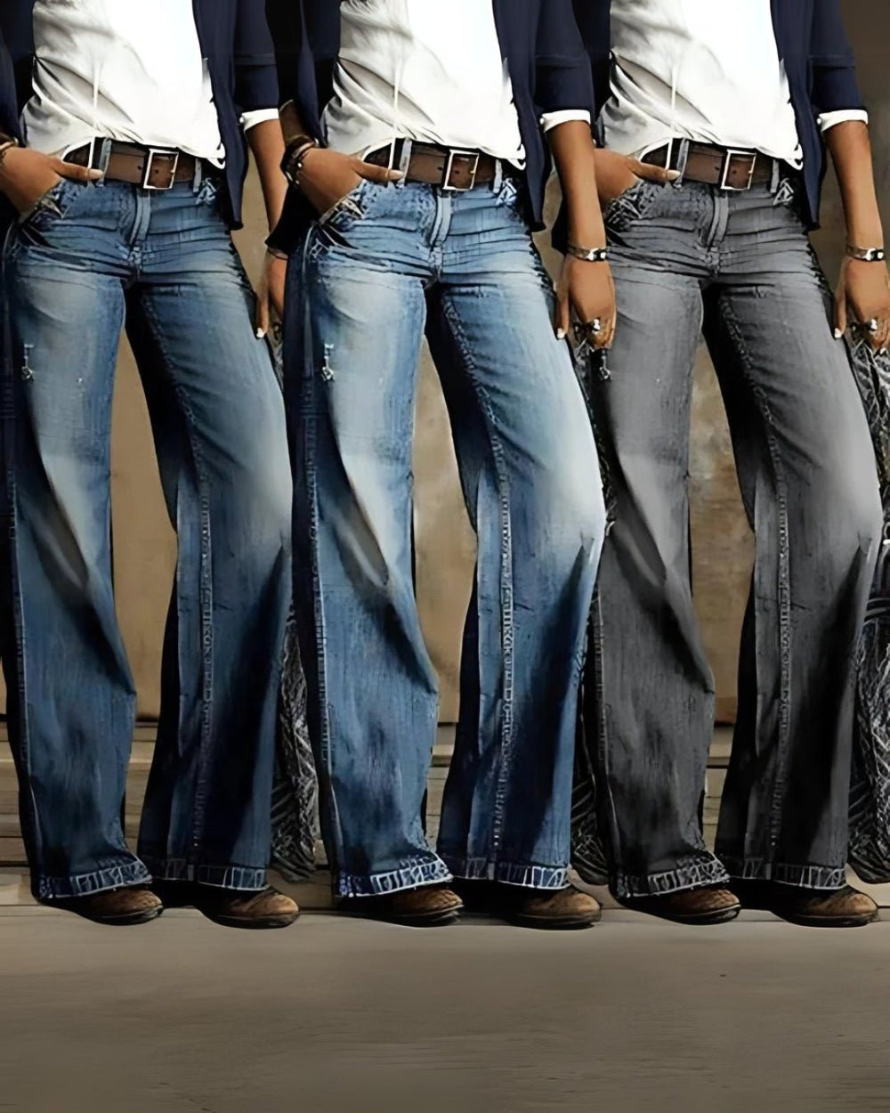 Femme portant Jeans Coralie | Pantalon Ample Tendance