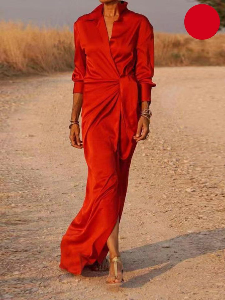 Femme portant Robes Cymbeline | Robe Longue À Col En V Pour Femmes