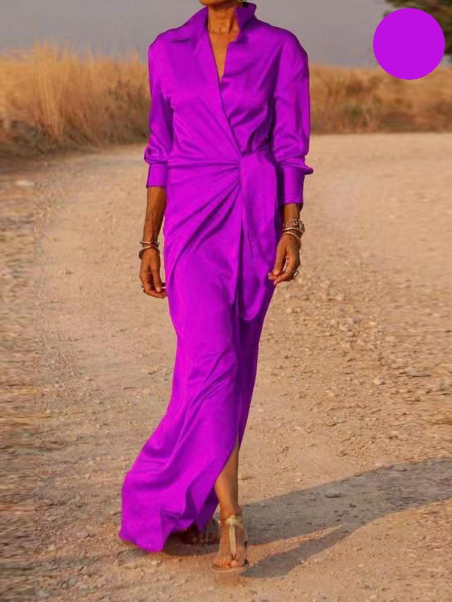 Femme portant Robes Cymbeline | Robe Longue À Col En V Pour Femmes