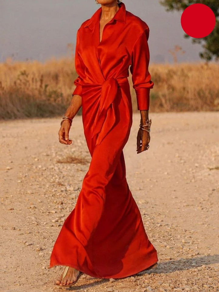Femme portant Robes Cymbeline | Robe Longue À Col En V Pour Femmes