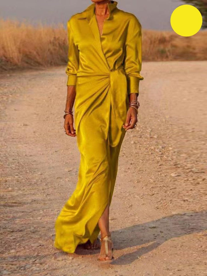 Femme portant Robes Cymbeline | Robe Longue À Col En V Pour Femmes