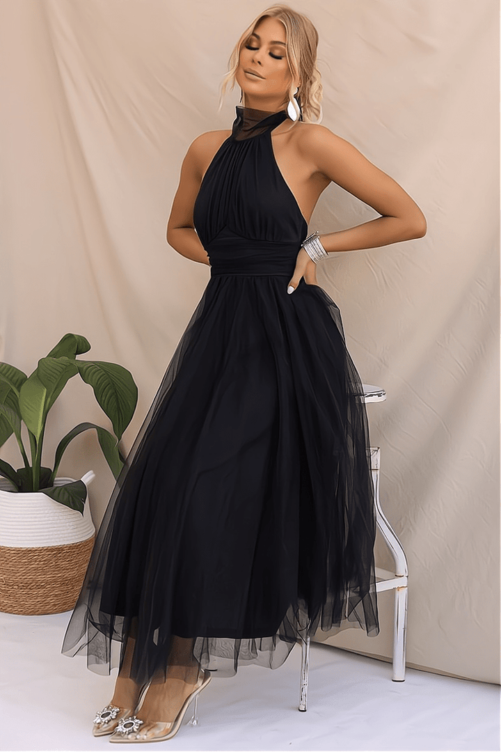 Femme portant Robes Elisia | Robe De Soirée Élégante Sans Manches Pour Femmes