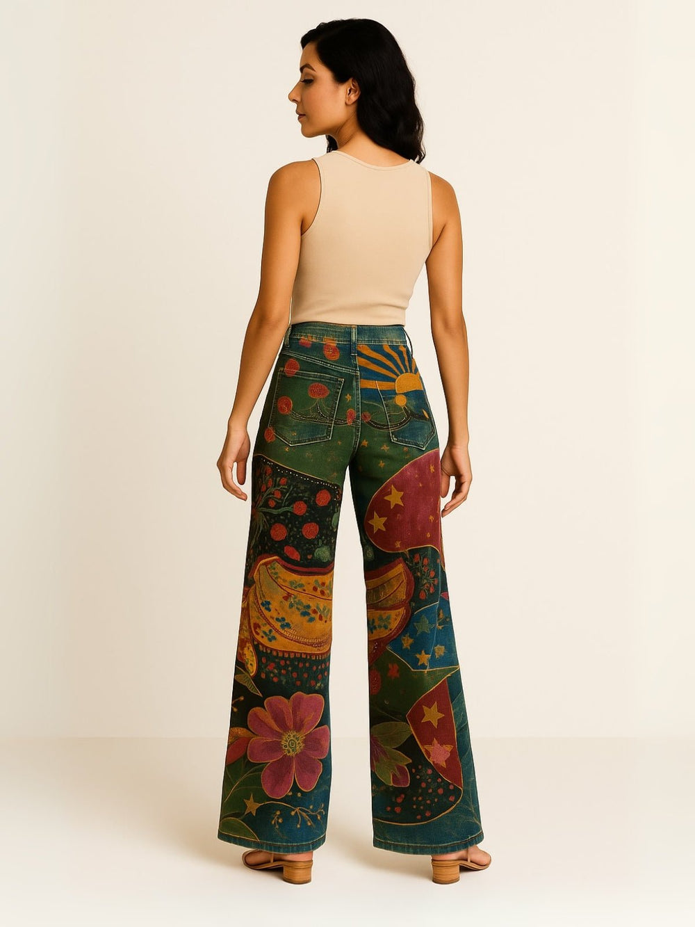 Femme portant Jean Vintage Elowen | Pantalon Boho Vintage