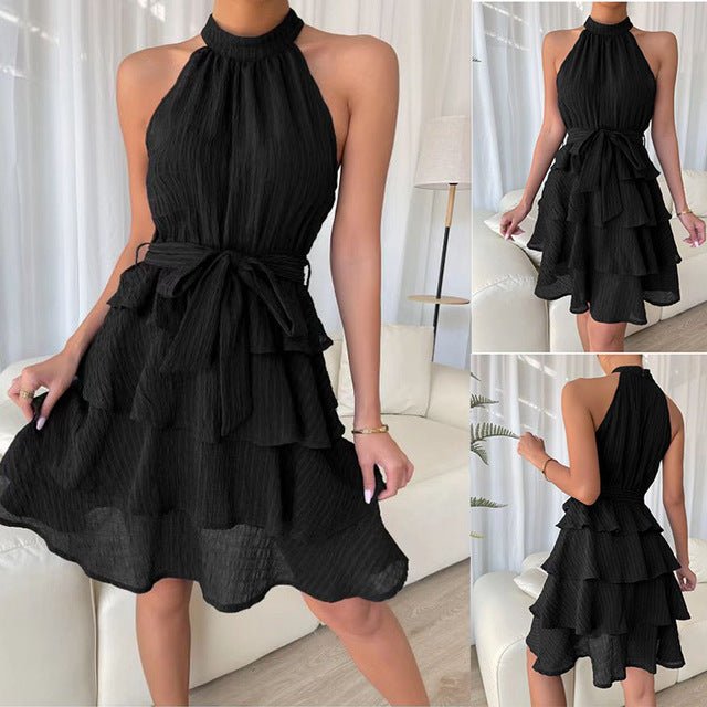 Femme portant Robes Elowen | Robe Femme Plissée Dos - Nu Élégante