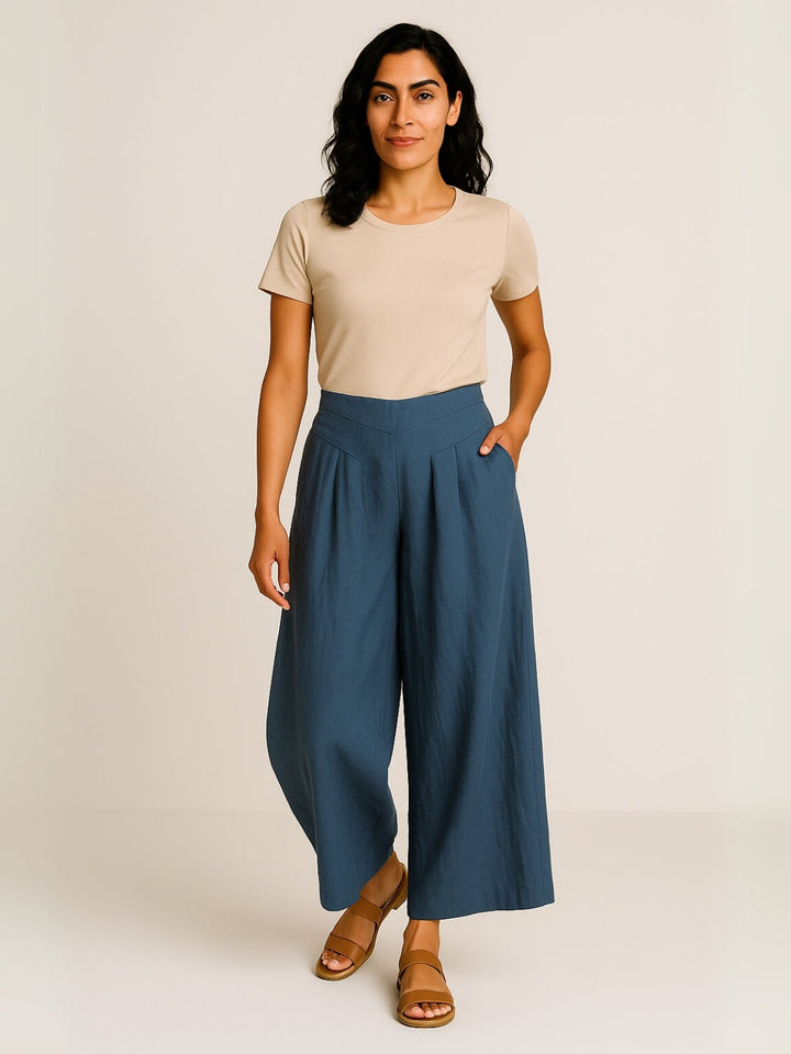 Femme portant Pantalon En Lin Elyanna | Pantalon fluide en lin léger