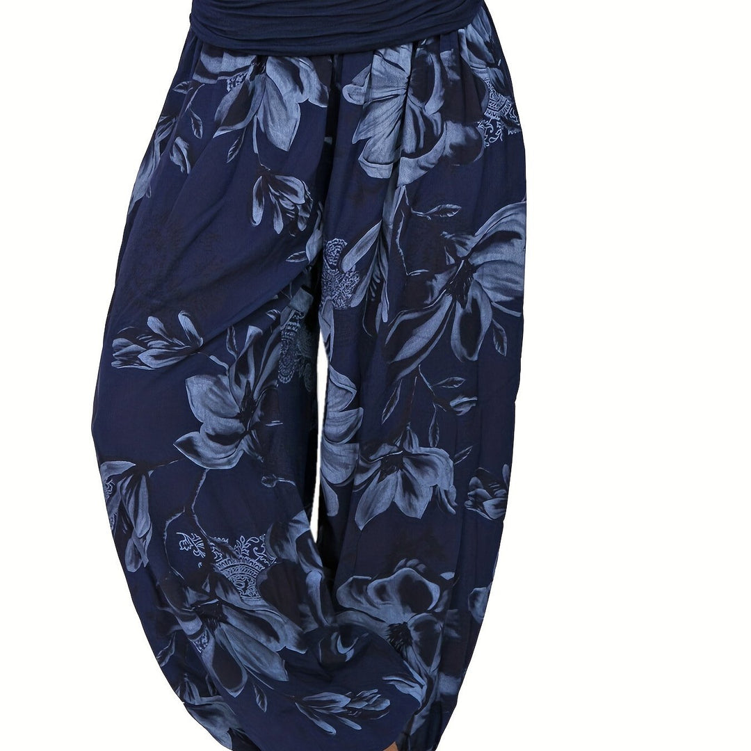 Femme portant Sarouel Elyrane | Sarouel fleuri bohème et léger