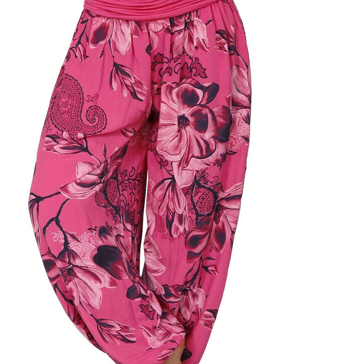 Femme portant Sarouel Elyrane | Sarouel fleuri bohème et léger