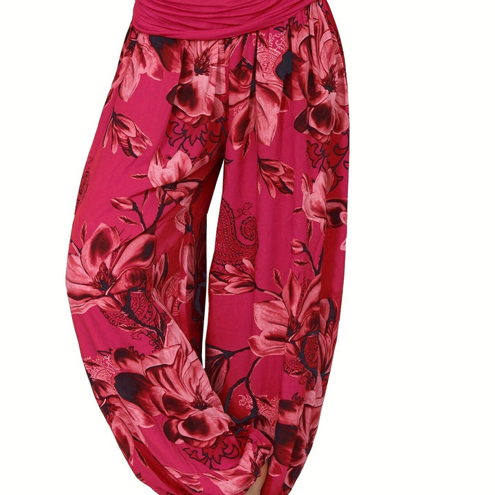 Femme portant Sarouel Elyrane | Sarouel fleuri bohème et léger