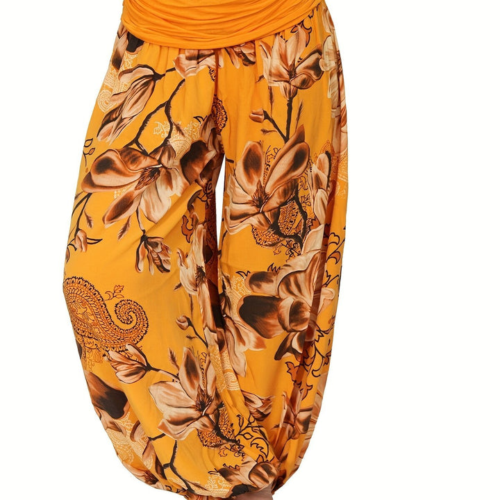 Femme portant Sarouel Elyrane | Sarouel fleuri bohème et léger