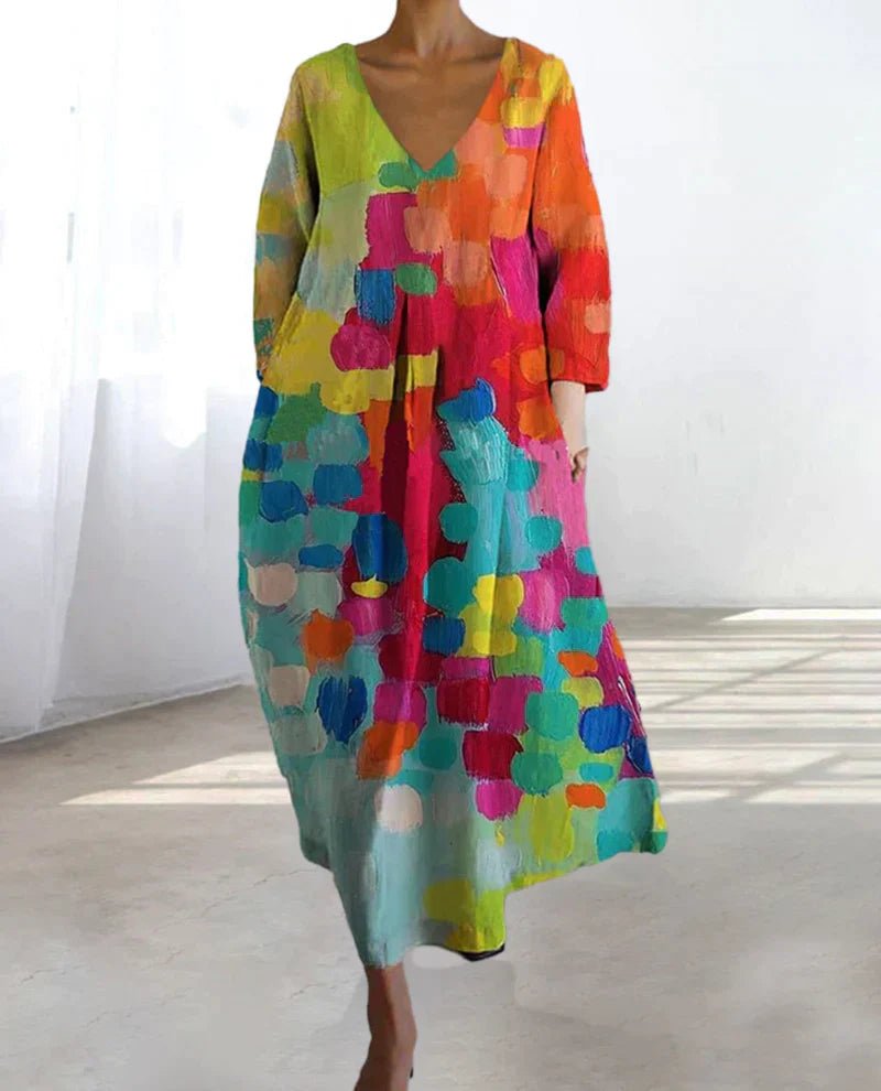 Femme portant Robes Eva | Robe Imprimée Multicolore