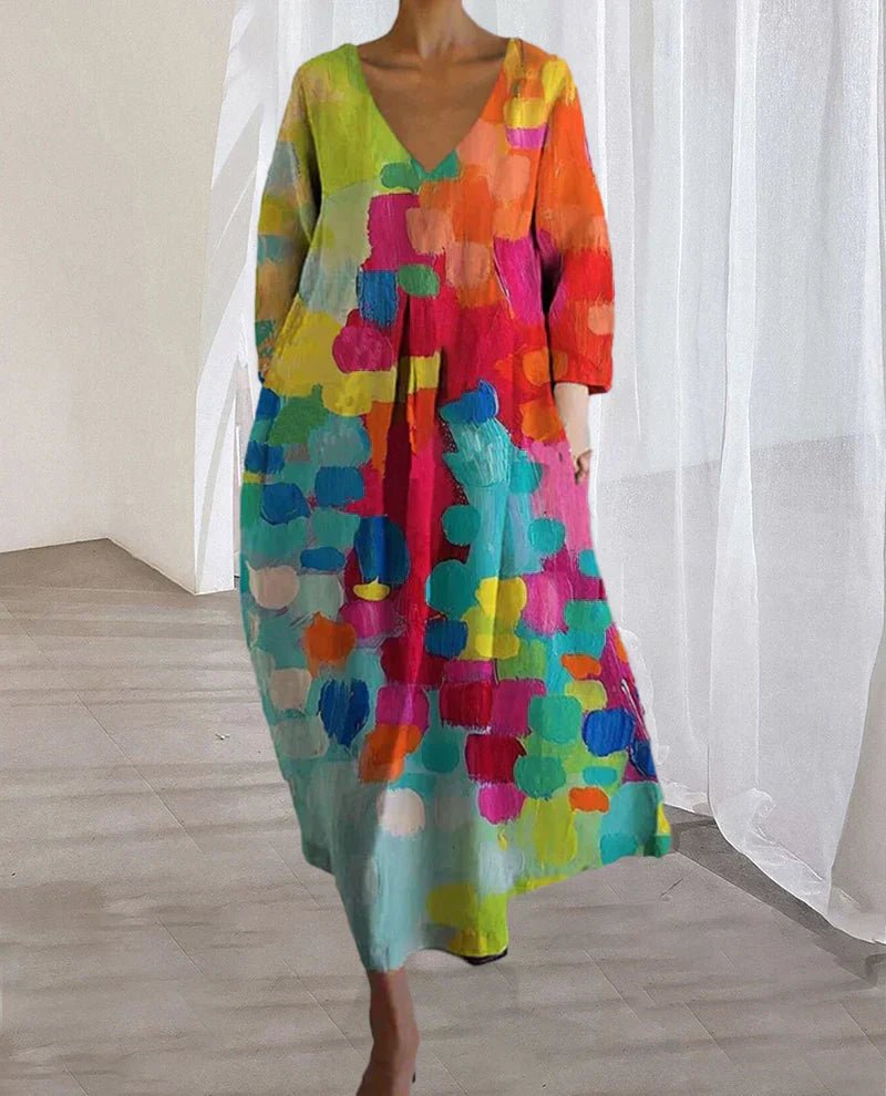 Femme portant Robes Eva | Robe Imprimée Multicolore