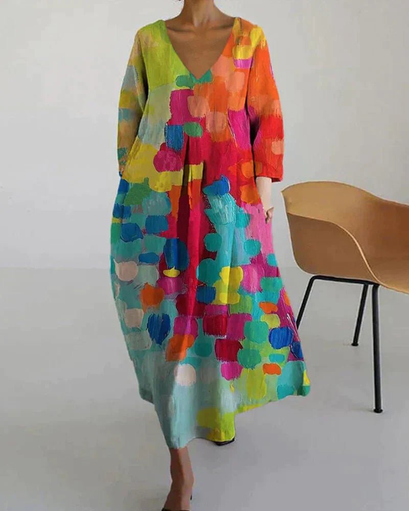 Femme portant Robes Eva | Robe Imprimée Multicolore