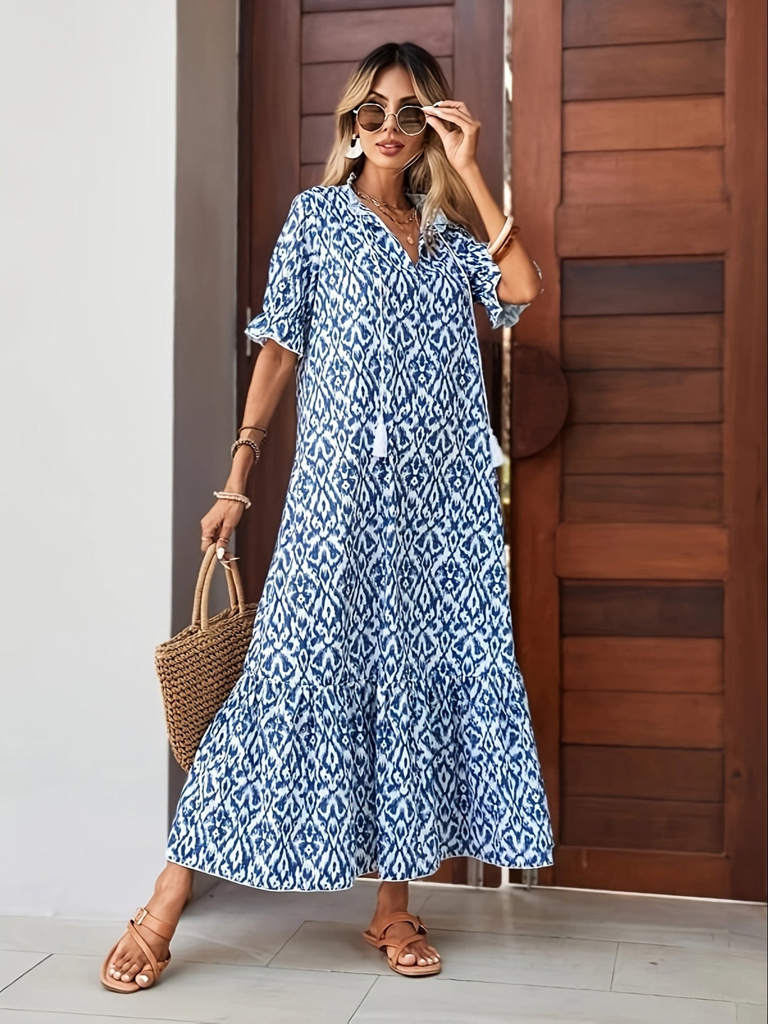 Femme portant Robes Eveloria | Robe à glands élégante pour femme