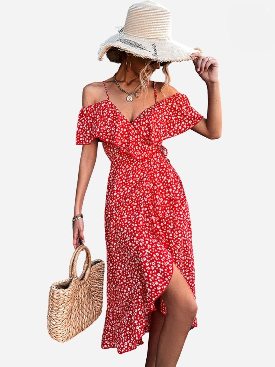 Femme portant Robes Florisia | Robe Florale Élégante Pour Femmes