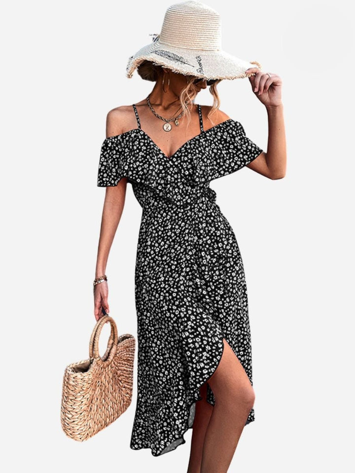 Femme portant Robes Florisia | Robe Florale Élégante Pour Femmes