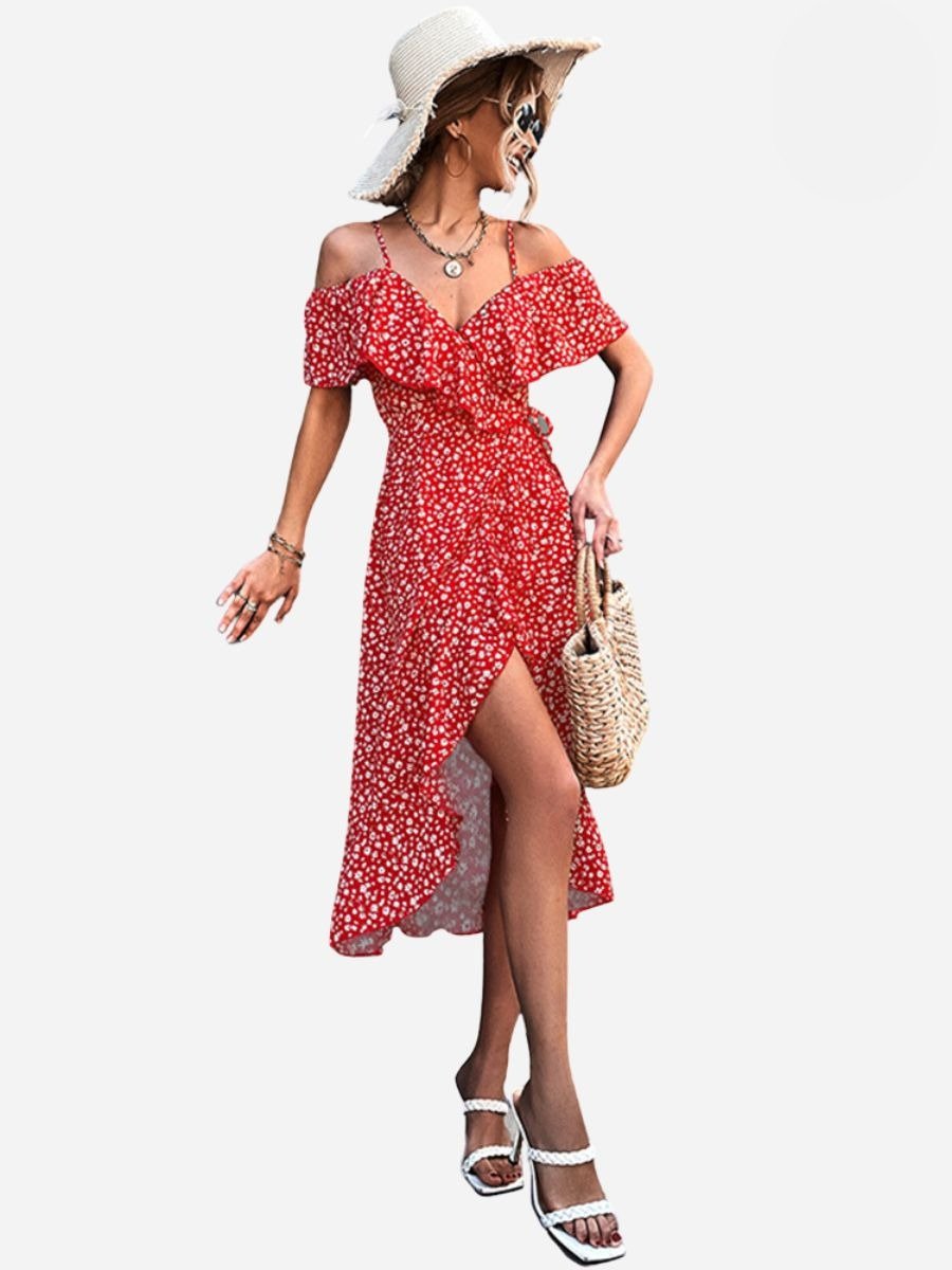 Femme portant Robes Florisia | Robe Florale Élégante Pour Femmes