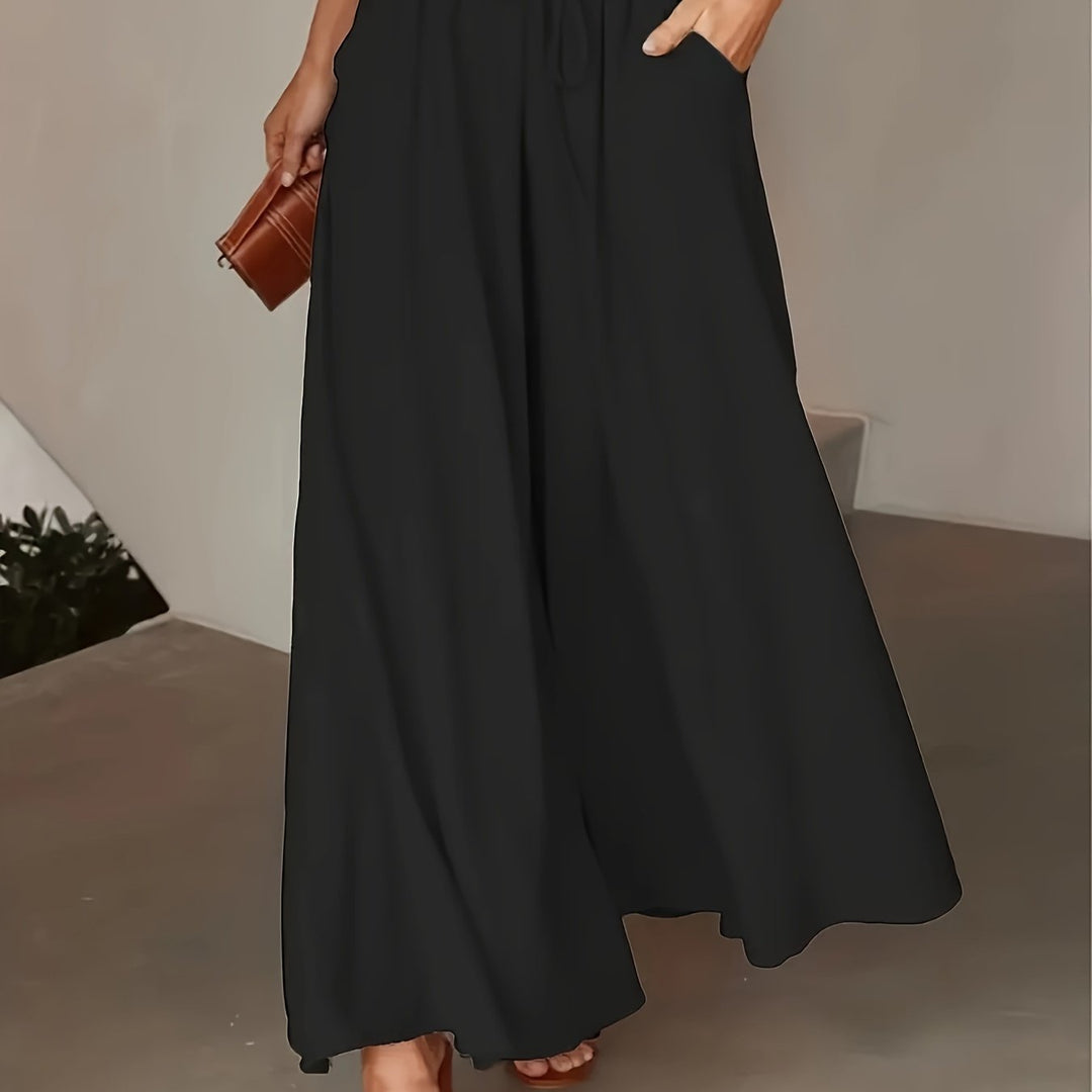 Femme portant Pantalon large Ismara | Pantalon ample à taille nouée