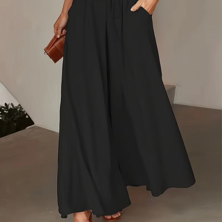 Femme portant Pantalon large Ismara | Pantalon ample à taille nouée