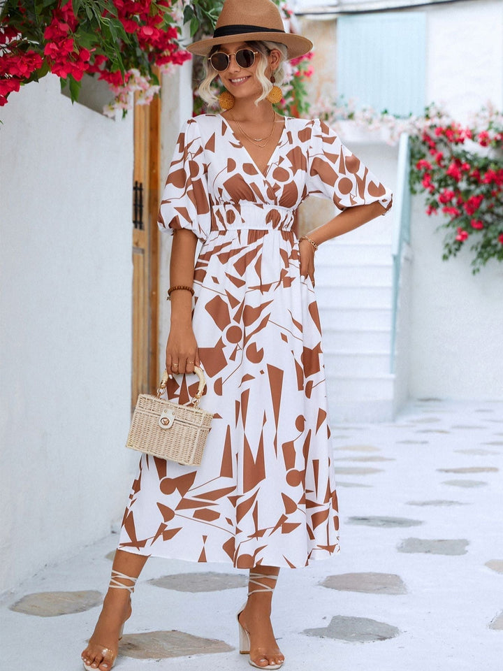 Femme portant Robes Isolde | Robe à Col en V pour Femmes