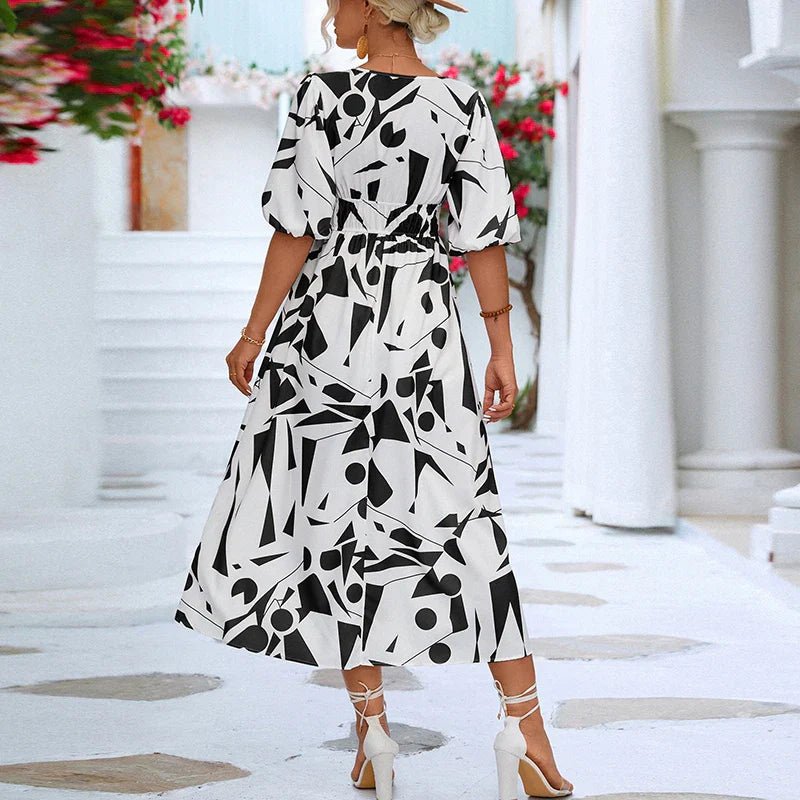 Femme portant Robes Isolde | Robe à Col en V pour Femmes