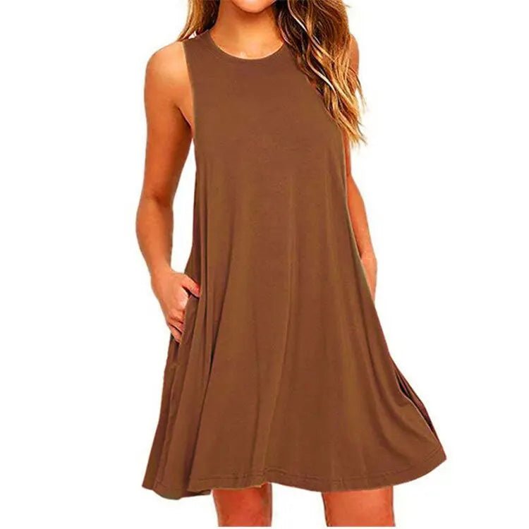 Femme portant Robes Larisse | Robe d’été casual et légère avec poches pour femme