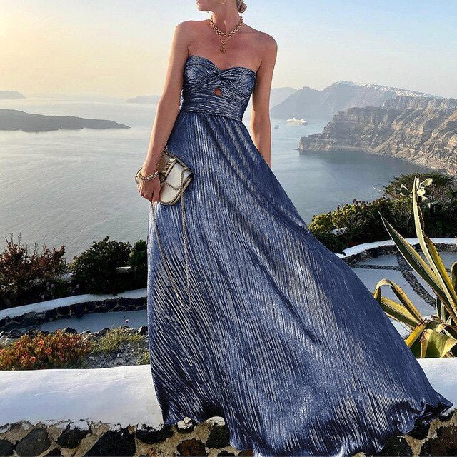 Femme portant Robe de soirée longues Lirianne | Robe Longue Fluide