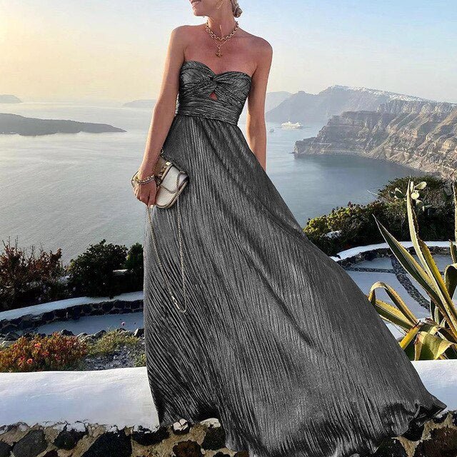 Femme portant Robe de soirée longues Lirianne | Robe Longue Fluide