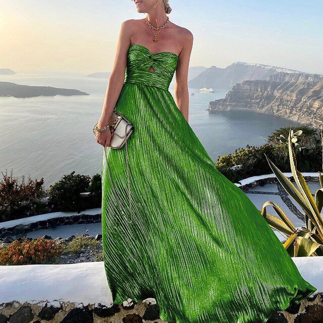 Femme portant Robe de soirée longues Lirianne | Robe Longue Fluide