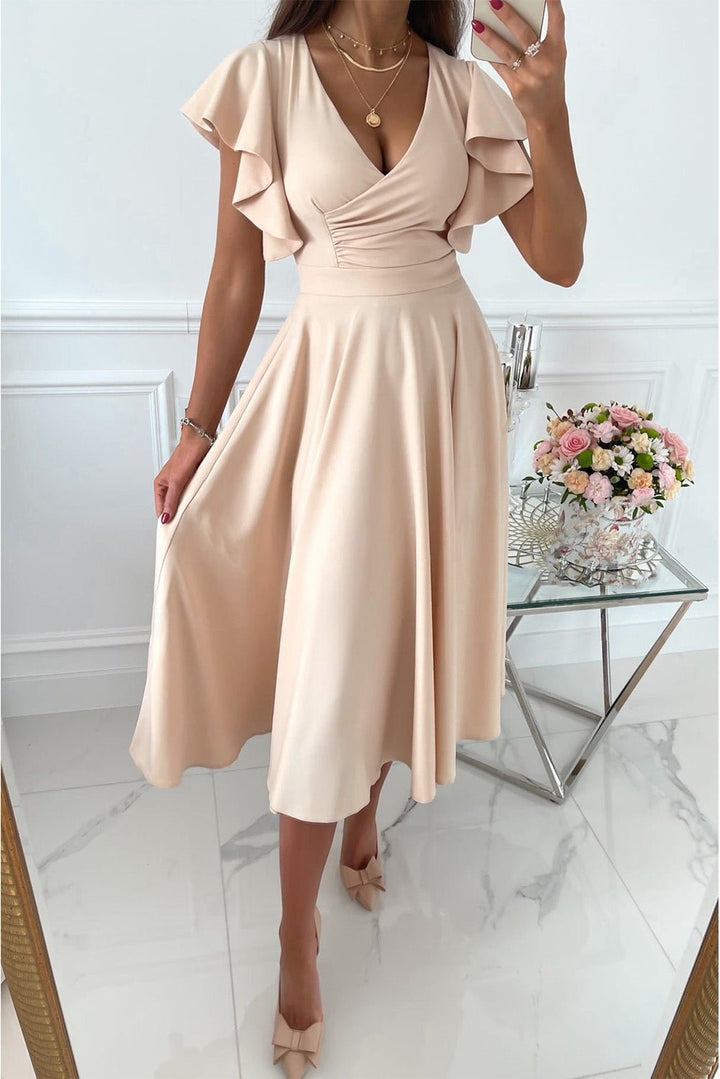 Femme portant Robes Liriena | Robe décontractée sexy avec décolleté en V