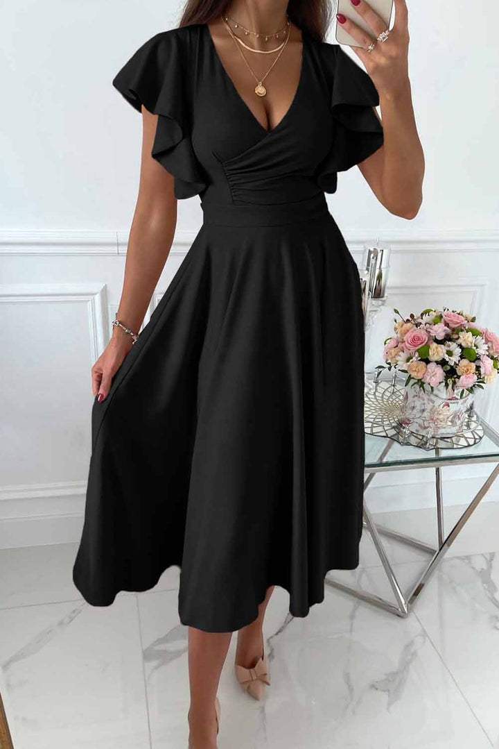 Femme portant Robes Liriena | Robe décontractée sexy avec décolleté en V