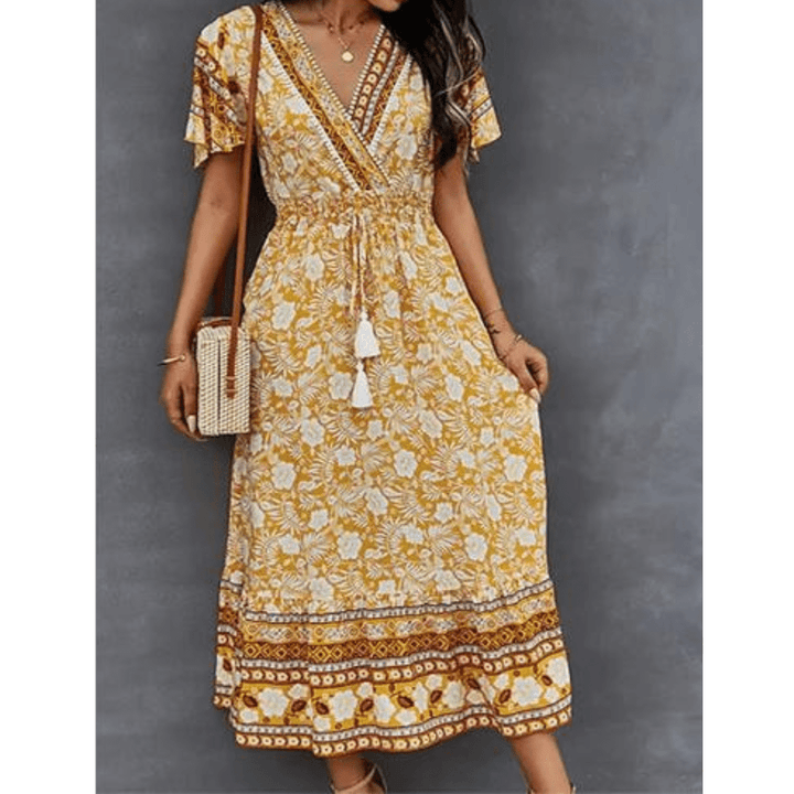 Femme portant Robes Lunelise | Robe maxi bohème d’été pour femme