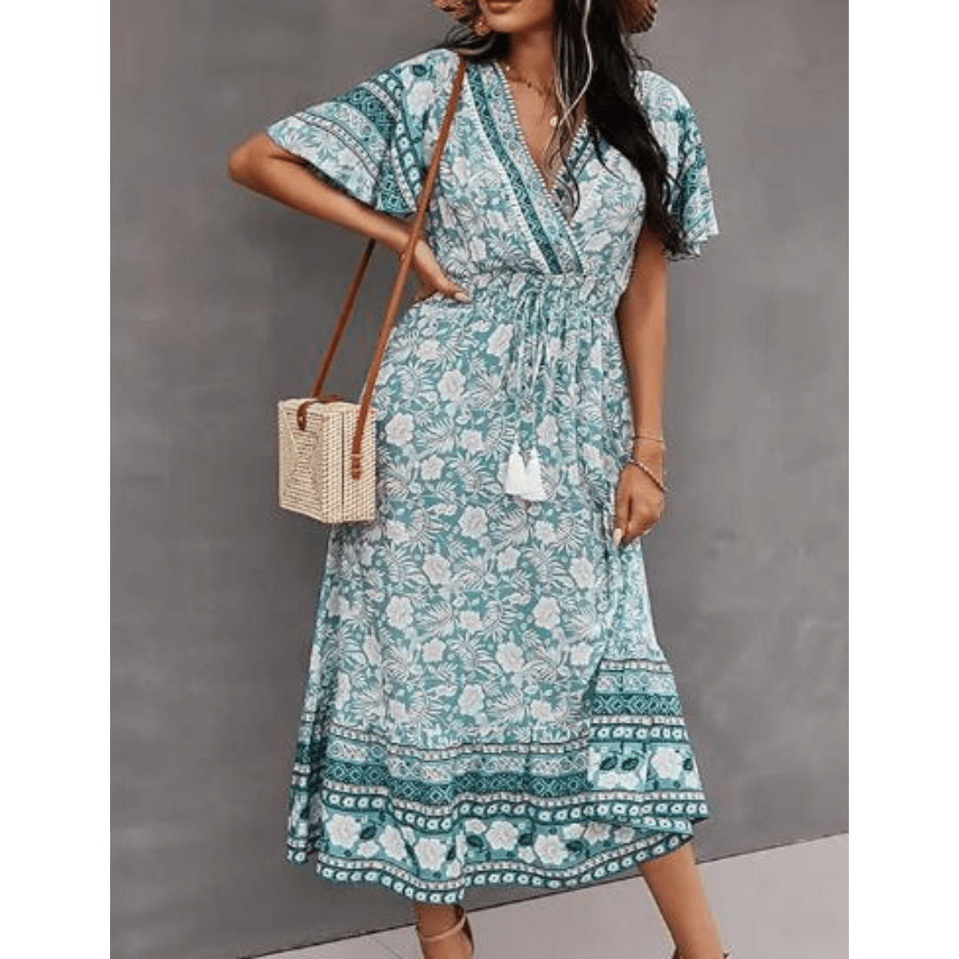 Femme portant Robes Lunelise | Robe maxi bohème d’été pour femme